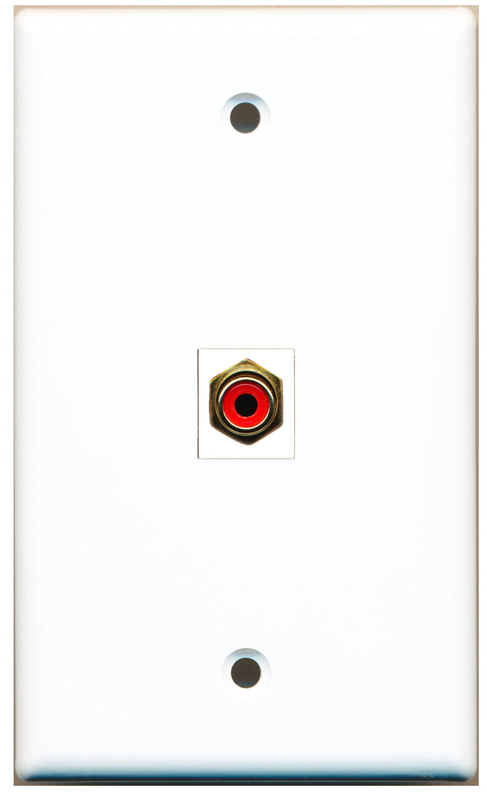 RiteAV - 1 Port RCA Red Wall Plate White