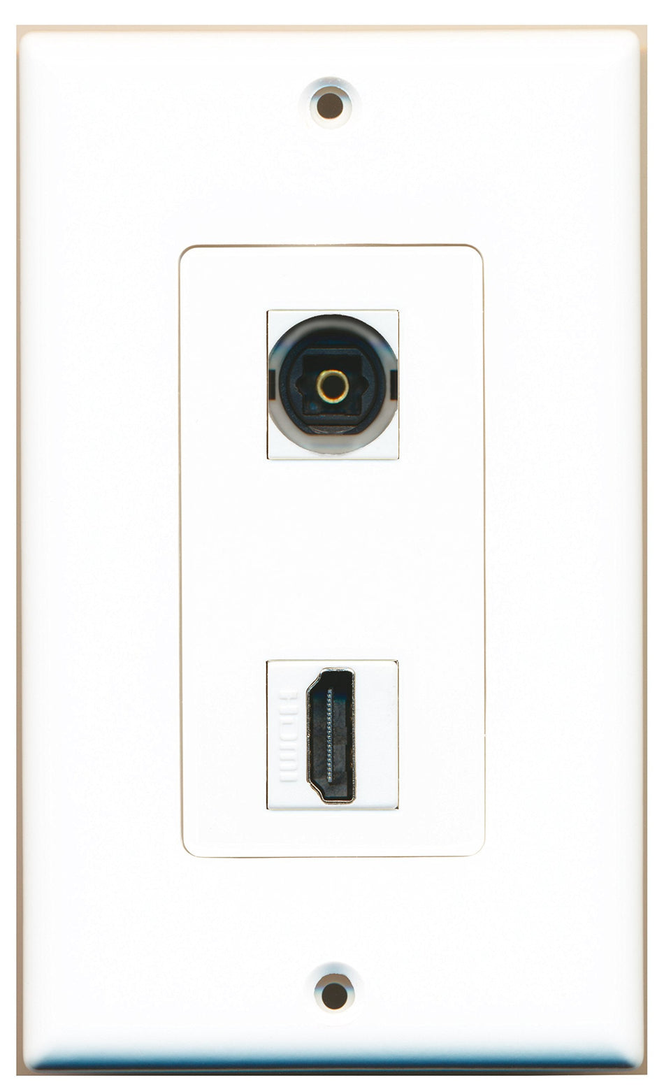 RiteAV 1 Port HDMI 1 Port Toslink Digital Audio Wall Plate OVERSIZED White