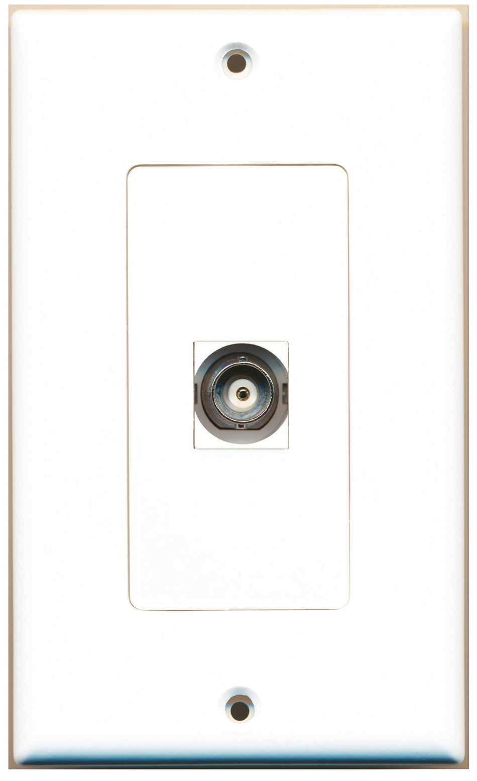 RiteAV 1 Port BNC Wall Plate OVERSIZED White