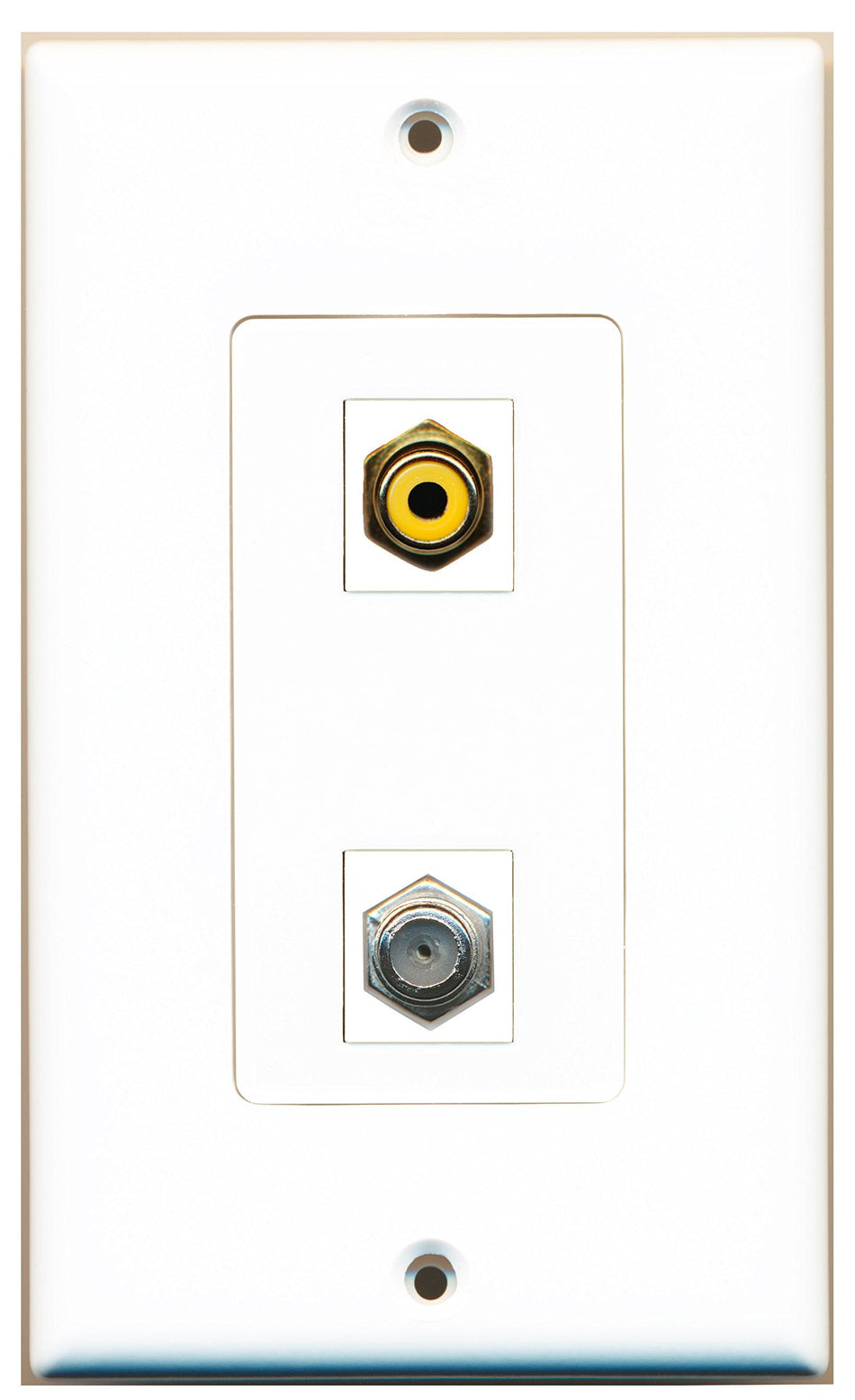 RiteAV 1 Port RCA Yellow 1 Port Coax Type Wall Plate OVERSIZED