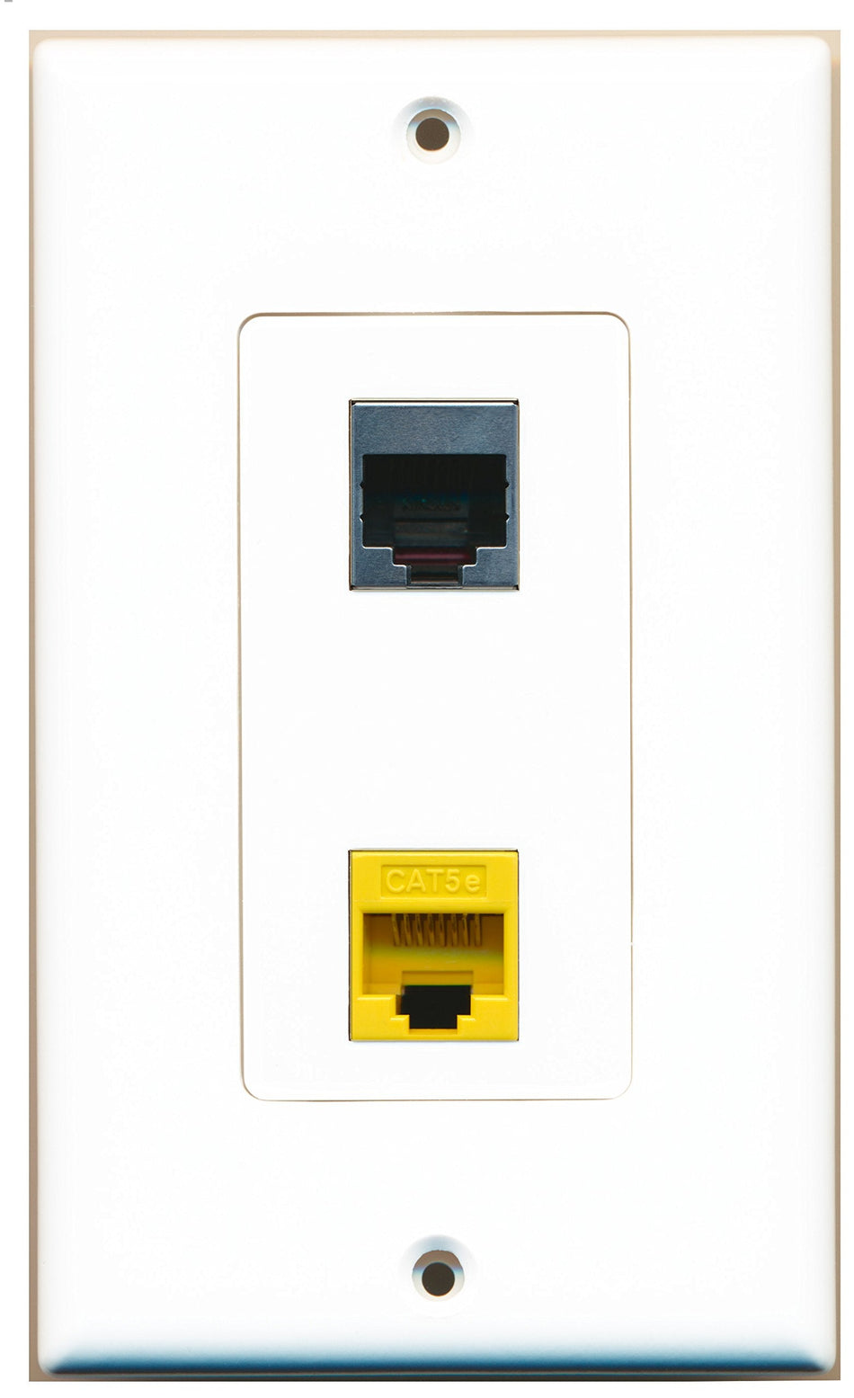 RiteAV 1 Port Cat5e Ethernet Yellow 1 Port RJ45 Shielded Wall Plate OVERSIZED