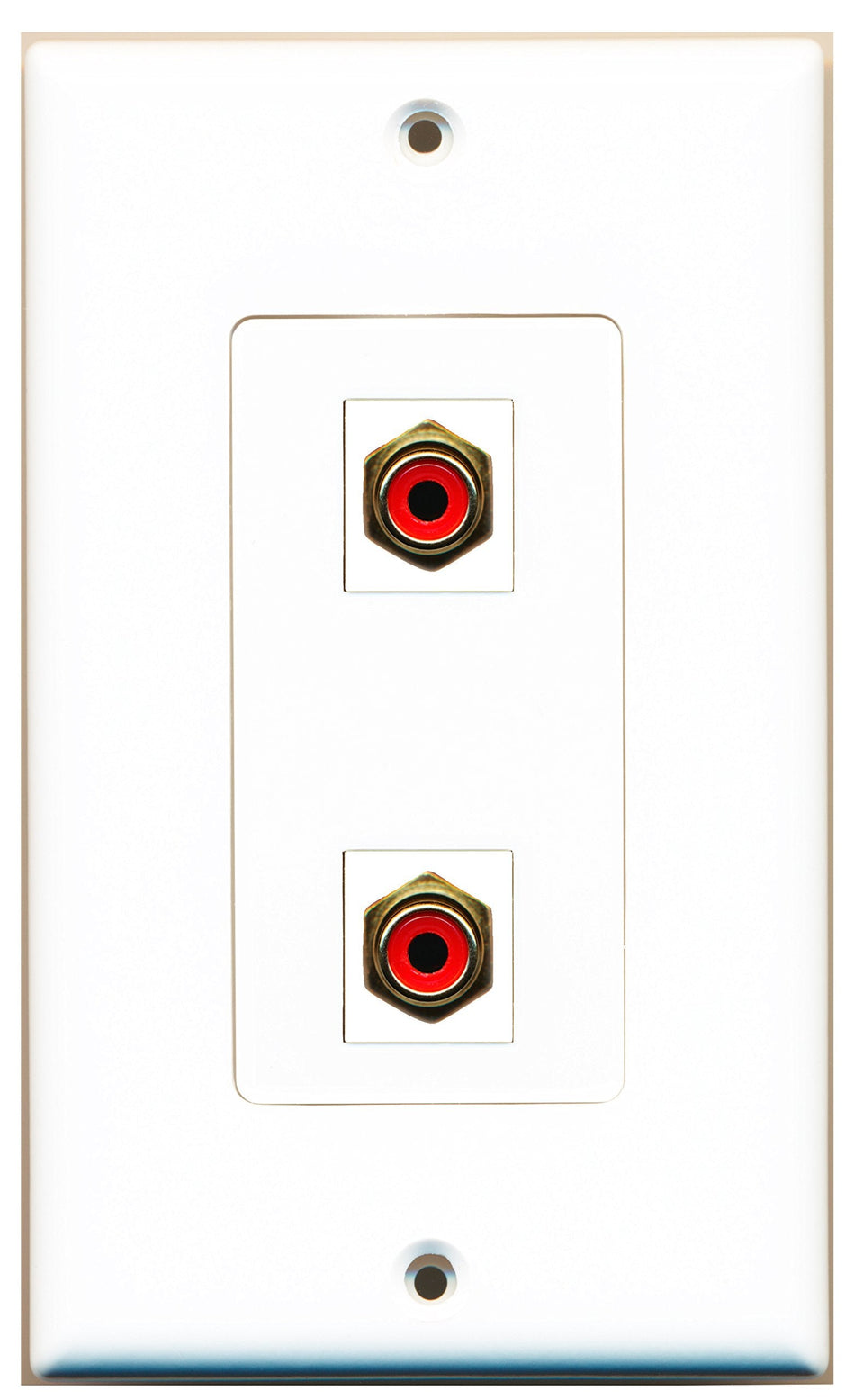 RiteAV 2 Port RCA Red Wall Plate OVERSIZED White