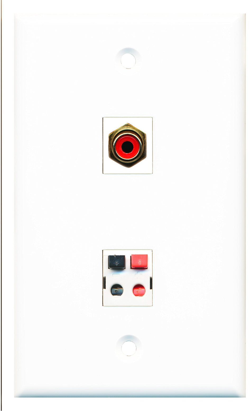 RiteAV - 1 Port RCA Red 1 Port Speaker Wall Plate - Bracket Included