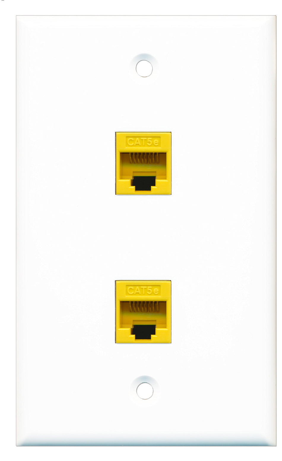 RiteAV - 2 Port Cat5e Ethernet Yellow Wall Plate - Bracket Included