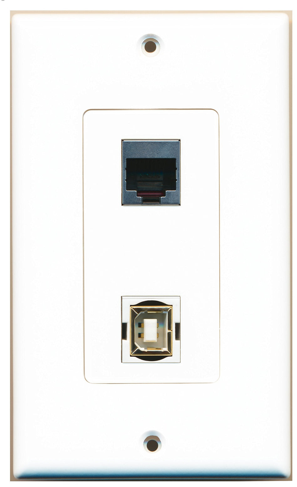 RiteAV - 1 Port RJ45 Shielded 1 Port USB B-B Decorative Wall Plate