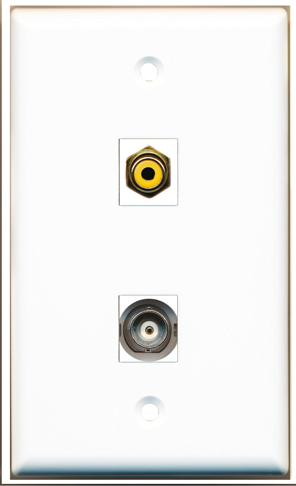 RiteAV - 1 Port RCA Yellow 1 Port BNC Wall Plate - Bracket Included