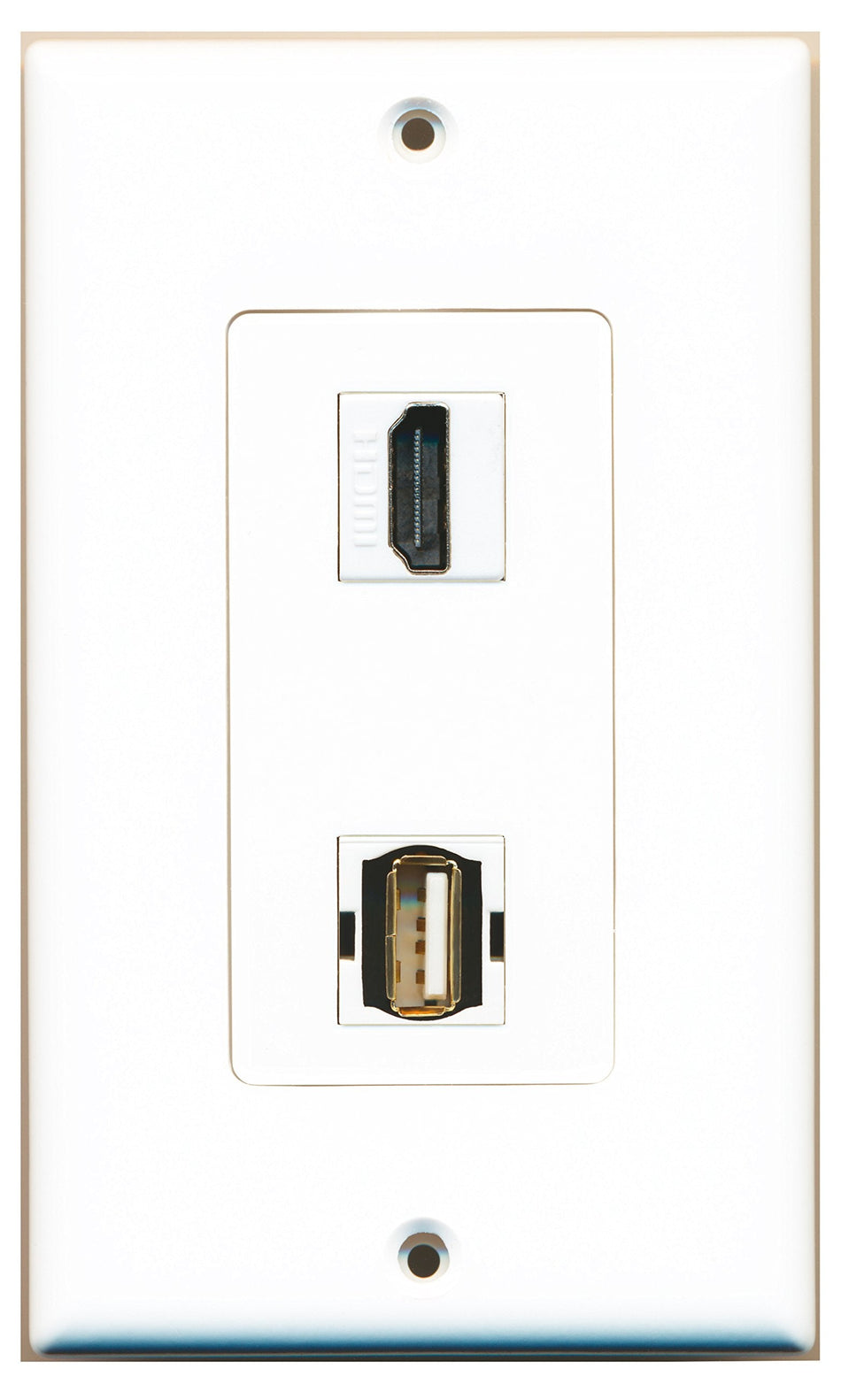 RiteAV 1 Port HDMI 1 Port USB A-A Type Wall Plate OVERSIZED