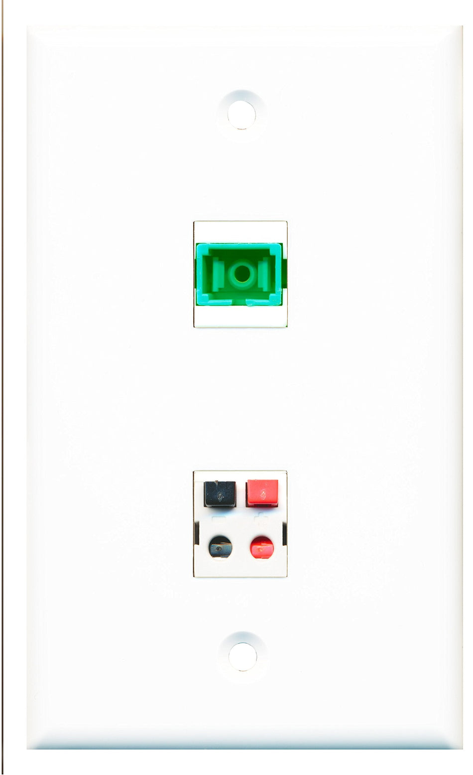 RiteAV - 1 Port Speaker 1 Port Fiber SC APC Simplex Wall Plate - Bracket Included