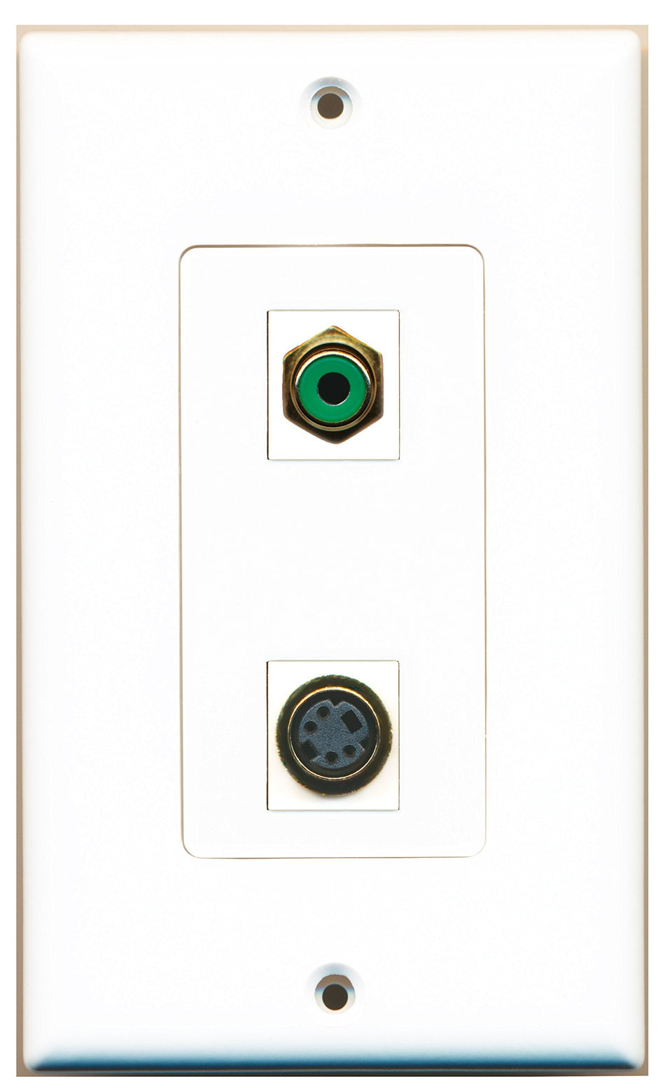 RiteAV 1 Port RCA Green 1 Port S-Video Type Wall Plate OVERSIZED