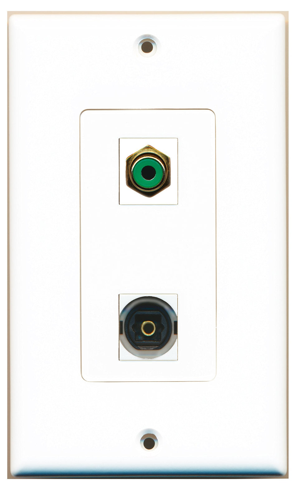 RiteAV 1 Port RCA Green 1 Port Toslink Type Wall Plate OVERSIZED