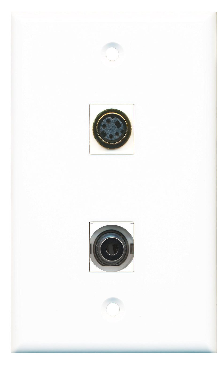 RiteAV - 1 Port S-Video 1 Port 3.5mm Wall Plate - Bracket Included