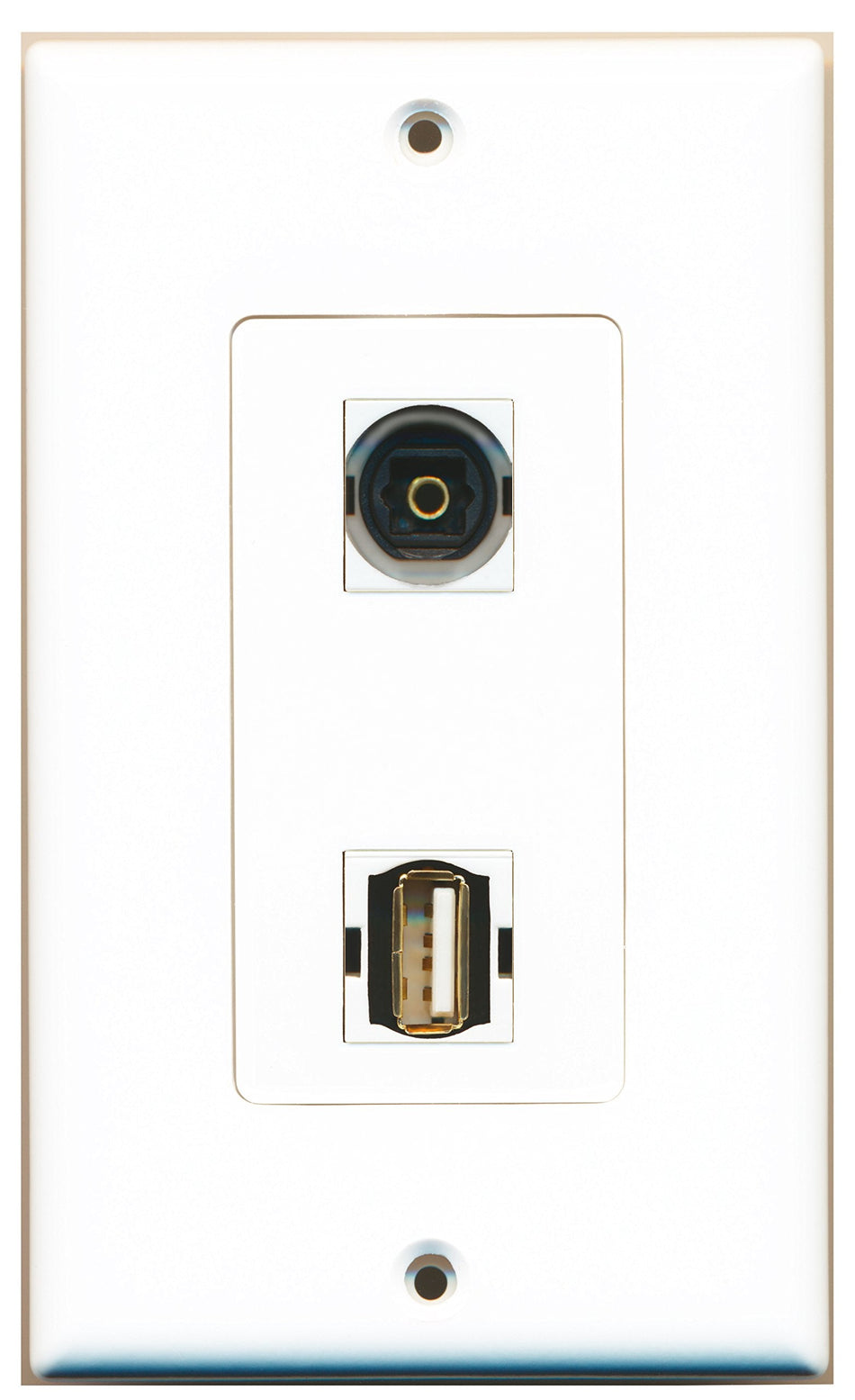 RiteAV 1 Port USB A-A 1 Port Toslink Type Wall Plate OVERSIZED
