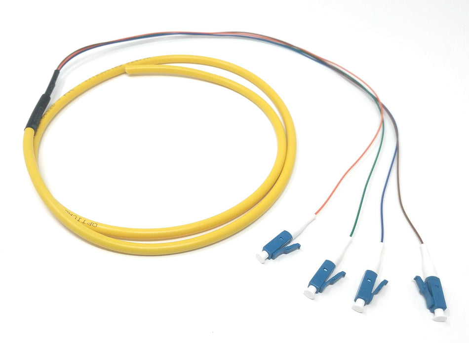 Ultra Spec Cables 4 Strand Singlemode LC-UPC Fiber Pigtail 1 Meter for Splice