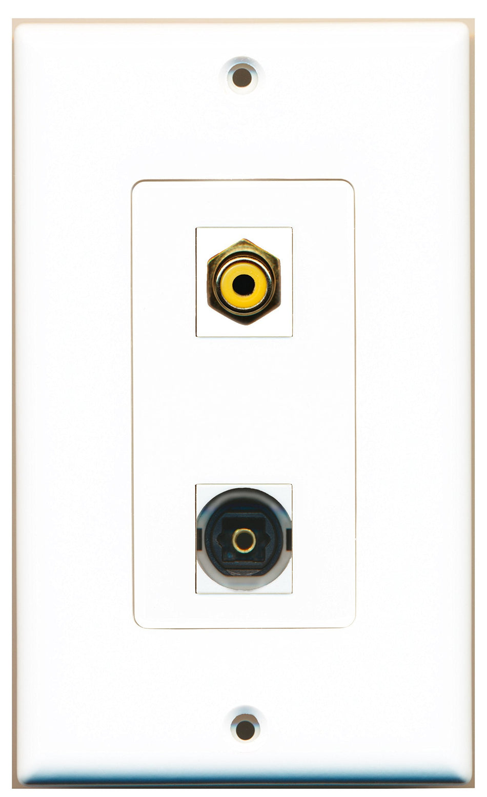 RiteAV 1 Port RCA Yellow 1 Port Toslink Type Wall Plate OVERSIZED