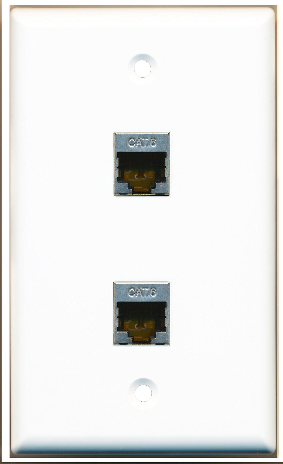 RiteAV - 2 Port Shielded Cat6 Wall Plate - Bracket Included