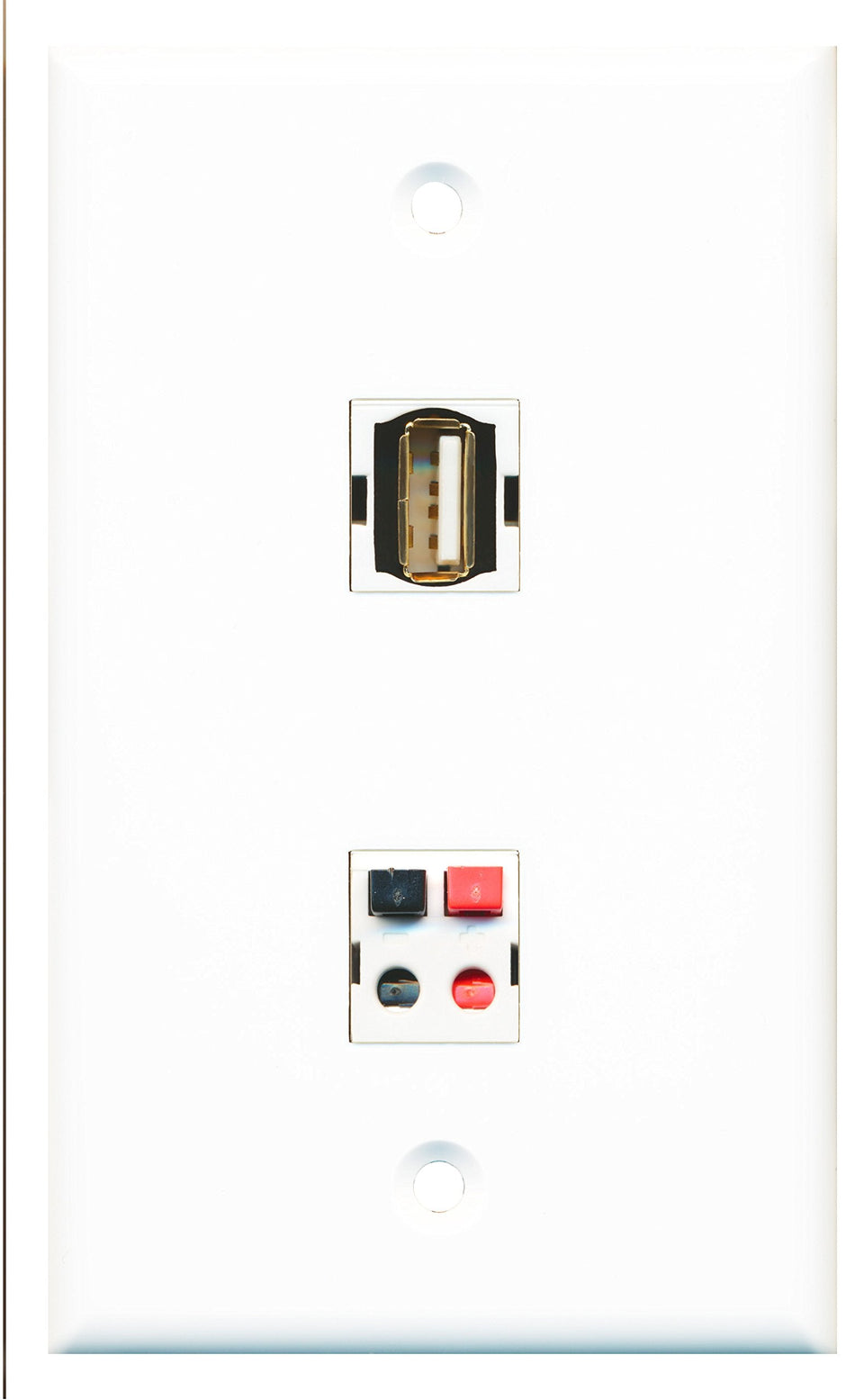 RiteAV - 1 Port USB A-A 1 Port Speaker Wall Plate - Bracket Included