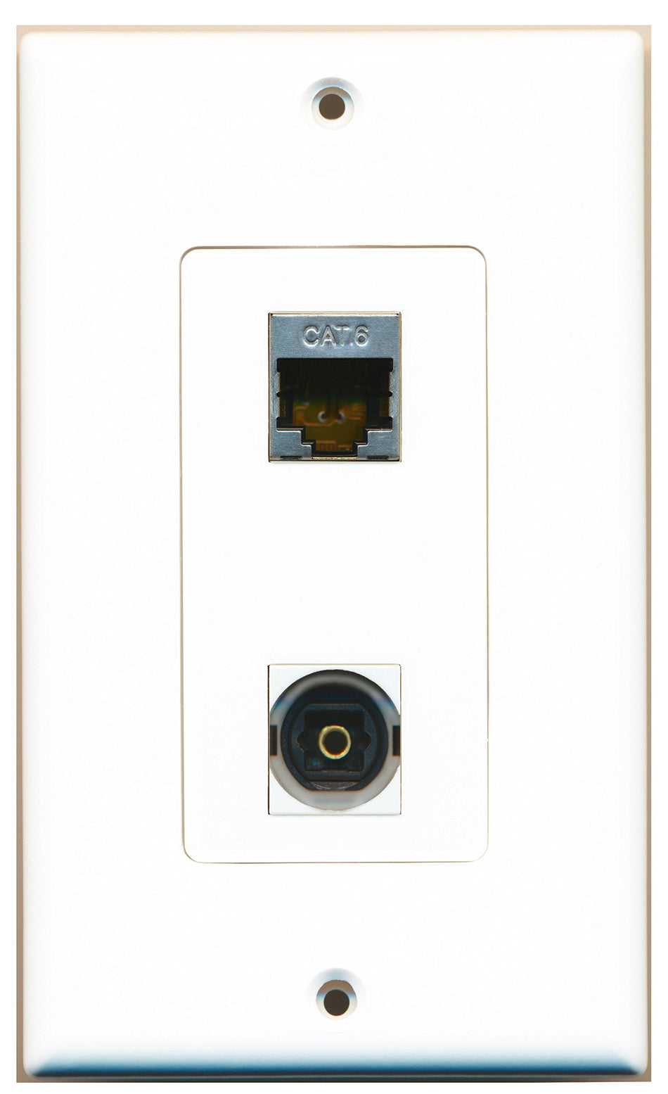 RiteAV 1 Port Shielded Cat6 1 Port Toslink Type Wall Plate OVERSIZED