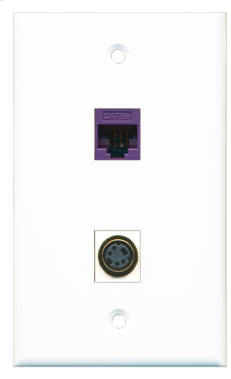 RiteAV - 1 Port S-Video 1 Port Cat5e Purple Wall Plate - Bracket Included