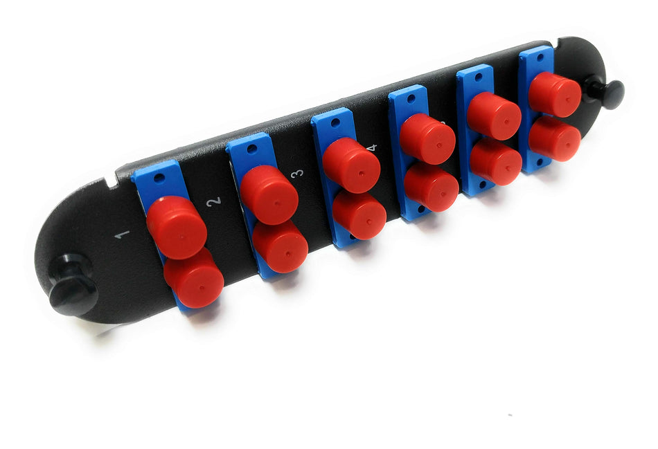 RiteAV - CCH FC/SC (6 Port Duplex w/12 Fiber Connectors) Adapter Panel (Non-LGX) Blue/Black (9/125) for Yellow OS2 Singlemode