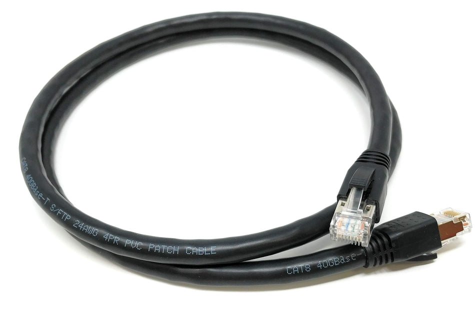 RiteAV - Cat8 Network Ethernet Cable - Black - 0.5ft