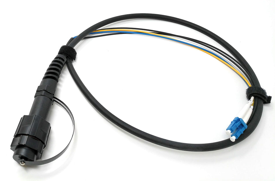 Ultra Spec Cables FTTA Circular Encapsulated LC-UPC to LC-UPC 2 Core Singlemode TPU Outdoor Fiber Optic Cable - 1 Meter
