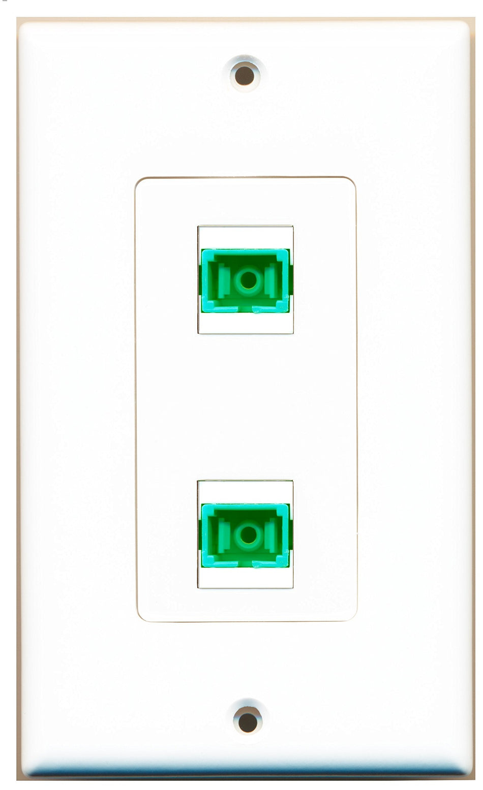 RiteAV - 2 Port Fiber SC APC Simplex Decorative Wall Plate - Bracket Included