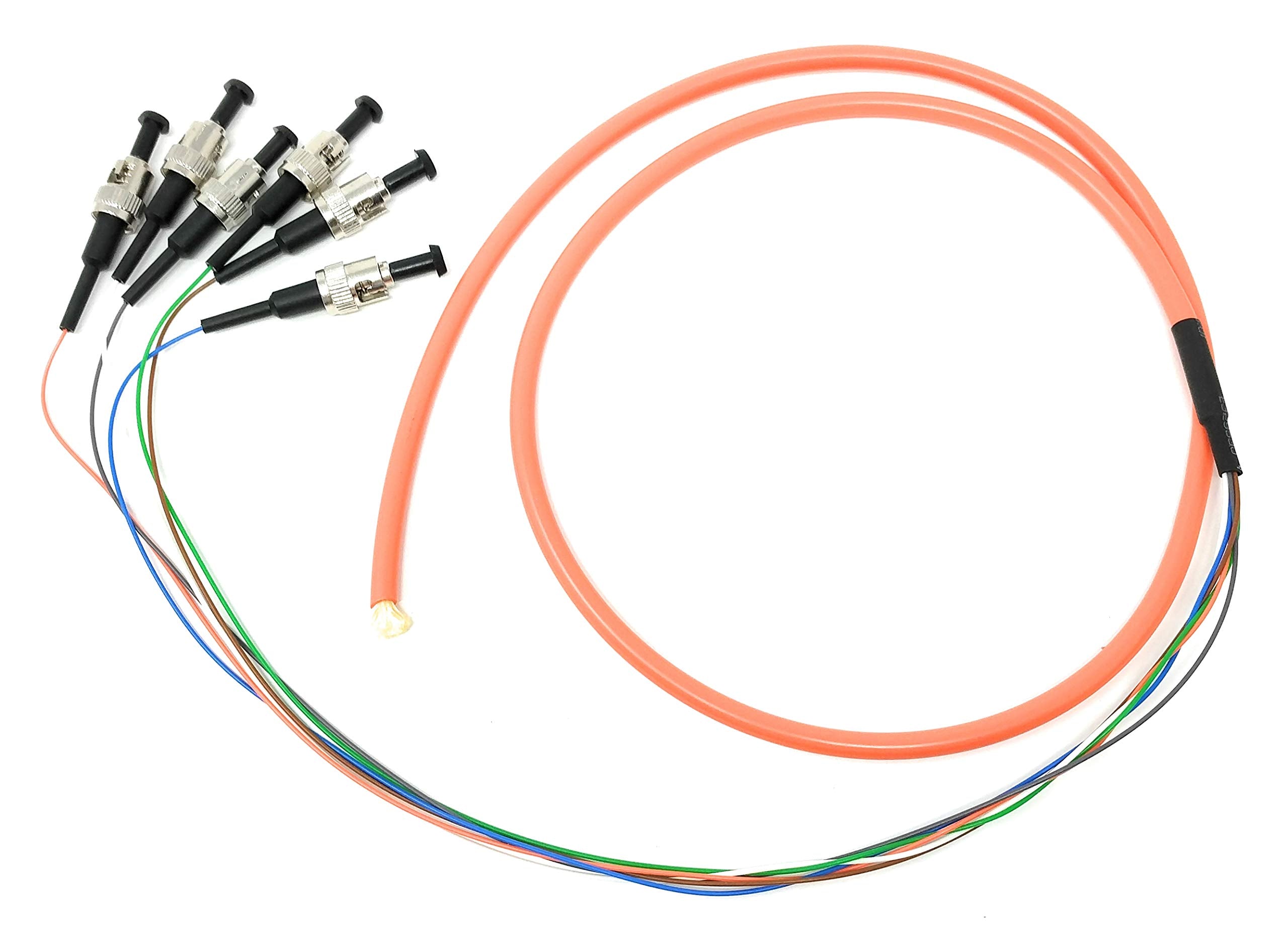Ultra Spec Cables 6 Strand Multimode OM1 62.5/125 ST-UPC Fiber Pigtail ...