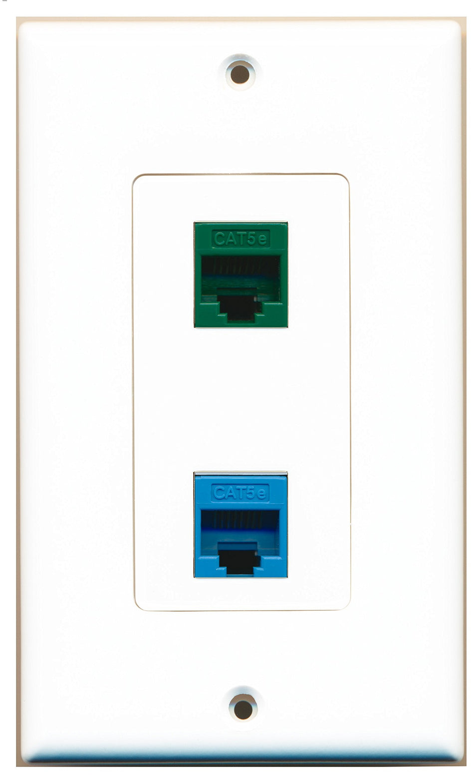 RiteAV 1 Port Cat5e Ethernet Blue 1 Port Cat5e Ethernet Green Wall Plate OVERSIZED