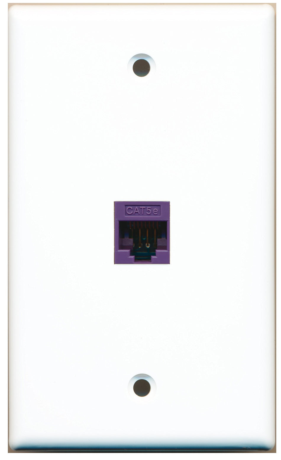 RiteAV - 1 Port Cat5e Ethernet Purple Wall Plate White - Bracket Included