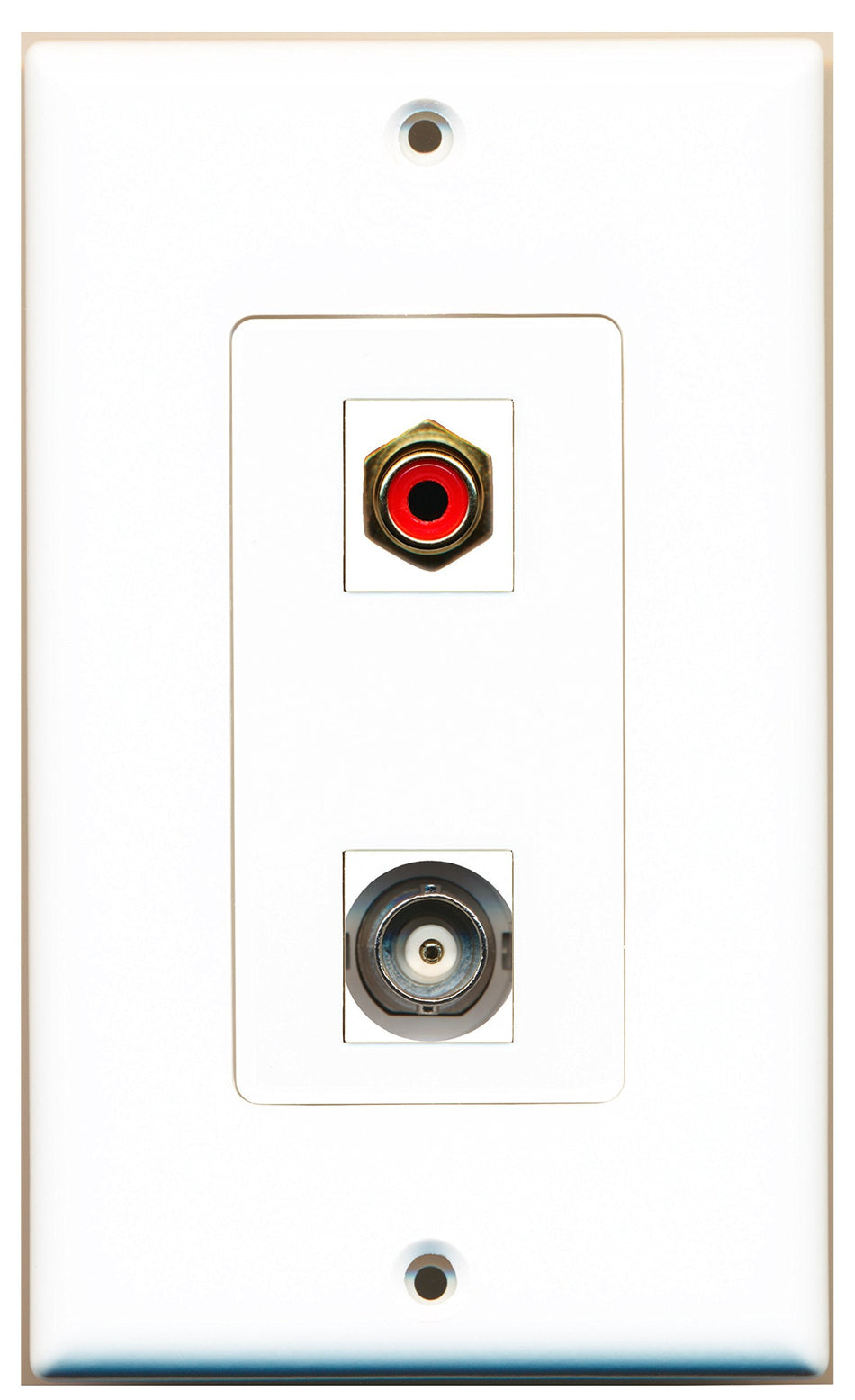 RiteAV 1 Port RCA Red 1 Port BNC Type Wall Plate OVERSIZED