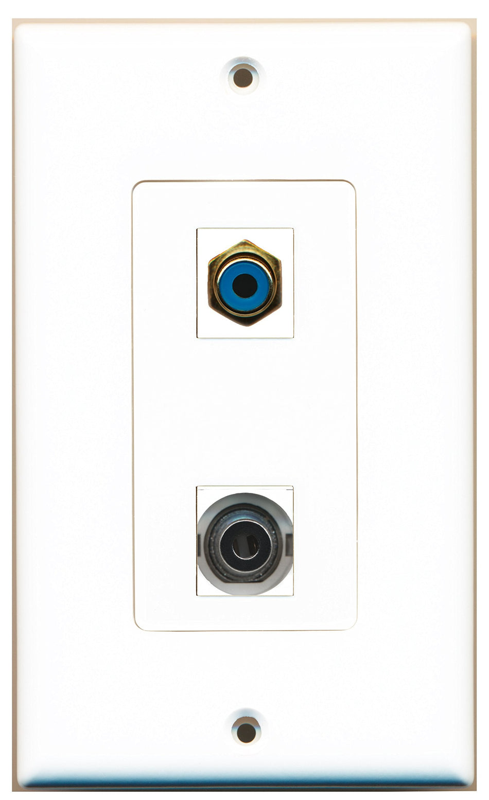 RiteAV 1 Port RCA Blue 1 Port 3.5mm Type Wall Plate OVERSIZED