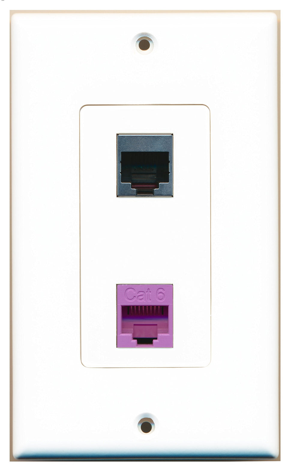 RiteAV 1 Port Cat6 Ethernet Purple 1 Port RJ45 Shielded Wall Plate OVERSIZED