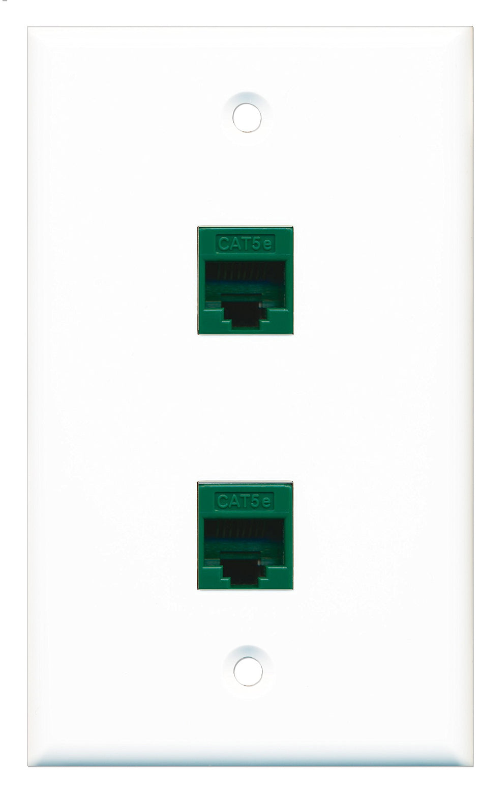 RiteAV - 2 Port Cat5e Ethernet Green Wall Plate - Bracket Included