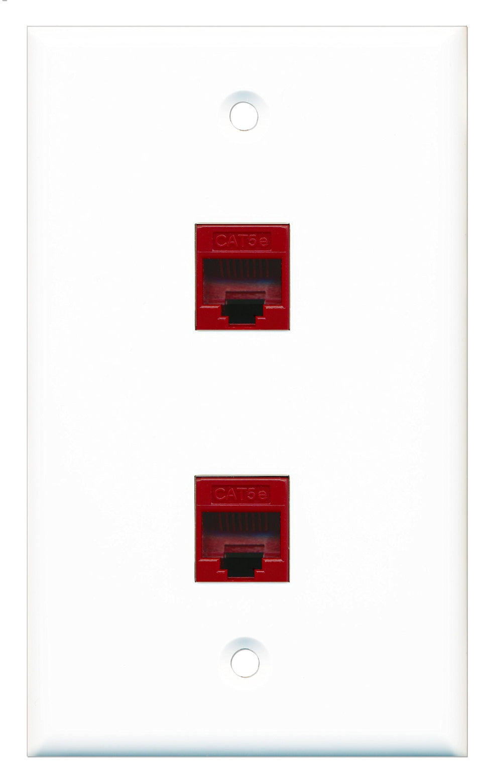 RiteAV - 2 Port Cat5e Ethernet Red Wall Plate - Bracket Included