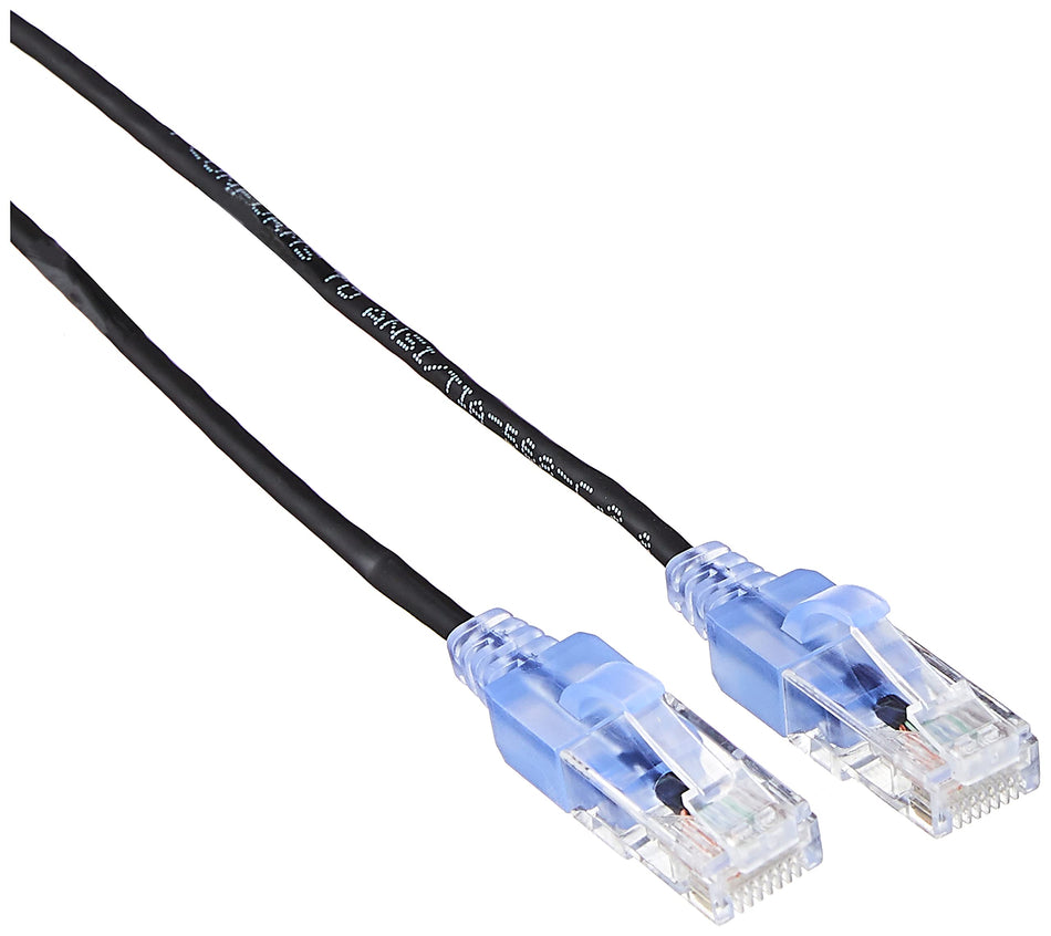 Monoprice Cat6A 20ft Black 5-Pk Patch Cable UTP 30AWG 10G Pure Bare Copper Snagless RJ45 SlimRun Series Ethernet Cable