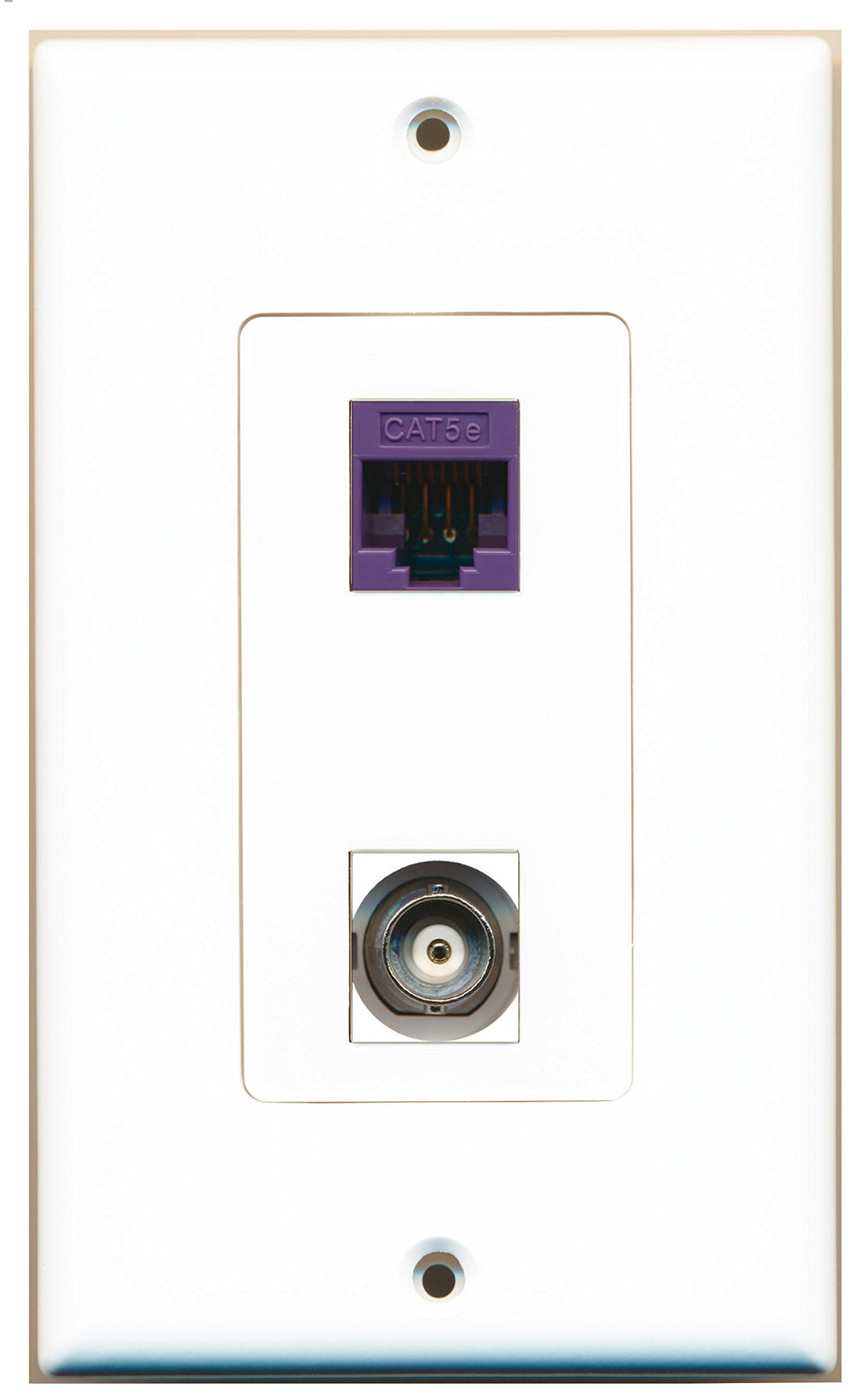 RiteAV 1 Port BNC 1 Port Cat5e Purple Type Wall Plate OVERSIZED