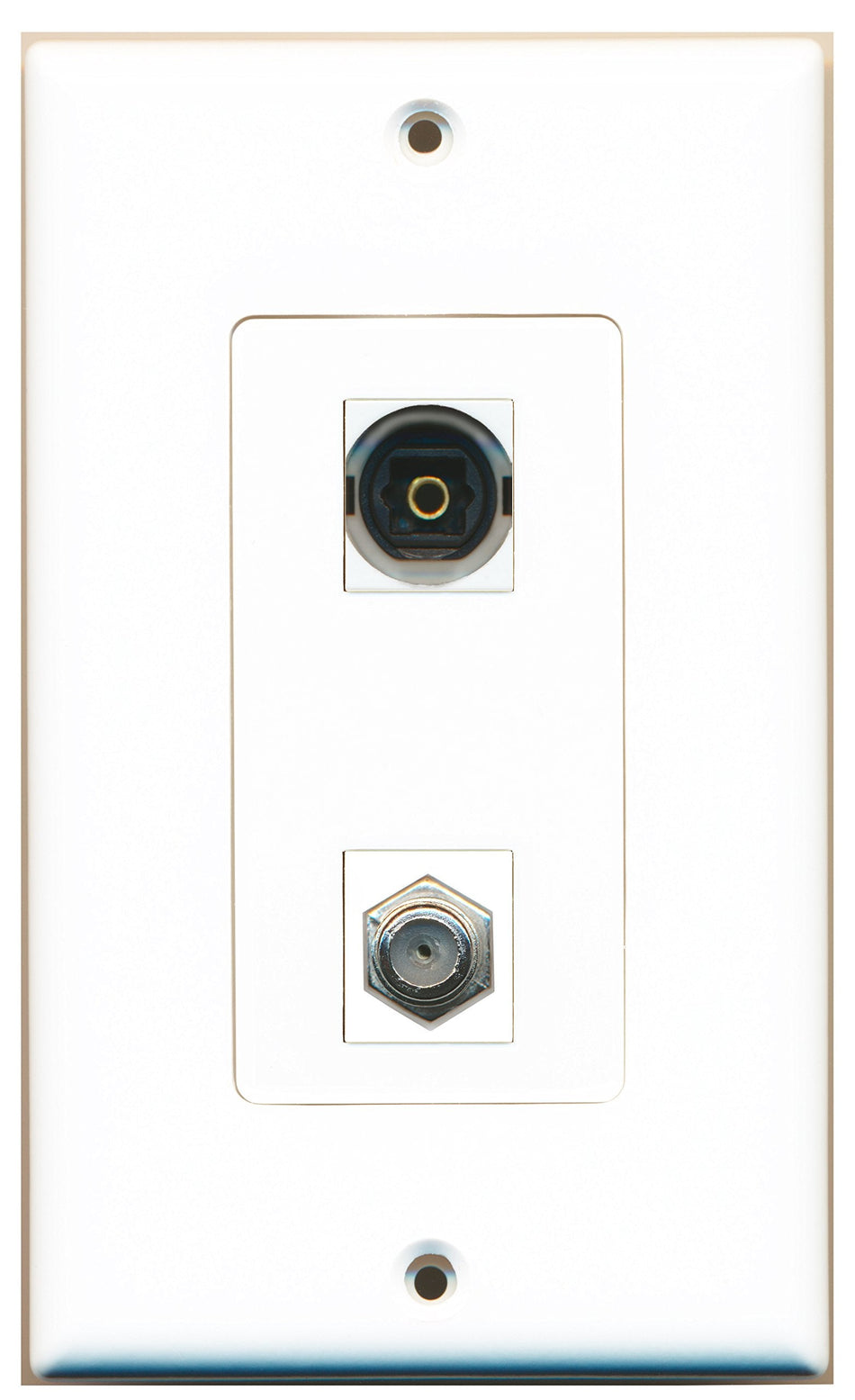 RiteAV 1 Port Coax 1 Port Toslink Type Wall Plate OVERSIZED