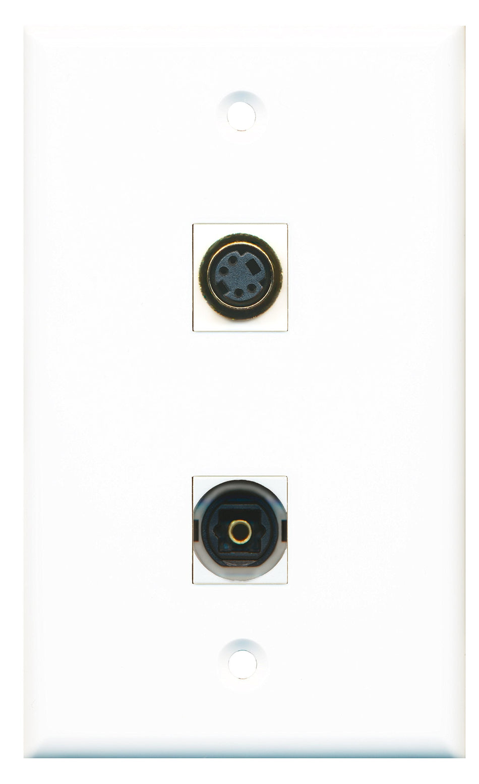 RiteAV - 1 Port S-Video 1 Port Toslink Wall Plate - Bracket Included