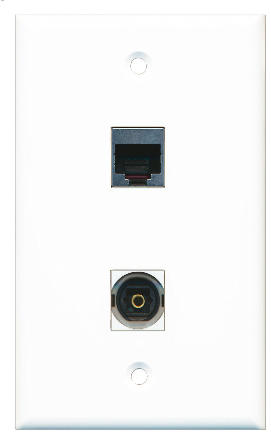 RiteAV - 1 Port Toslink 1 Port RJ45 Shielded Wall Plate - Bracket Included