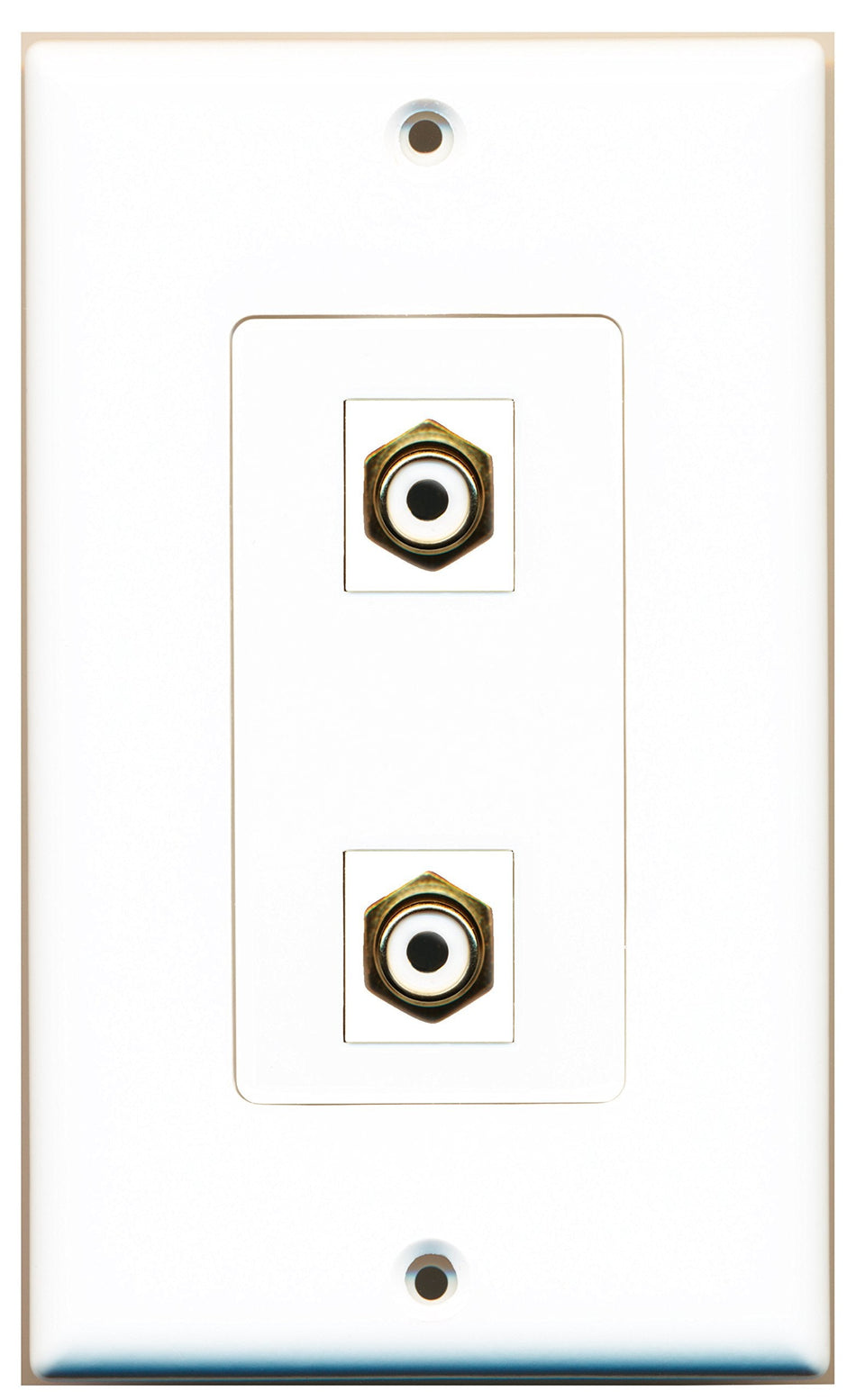 RiteAV 2 Port RCA White Wall Plate OVERSIZED White