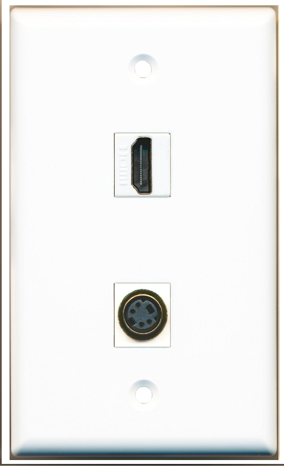RiteAV - 1 Port HDMI 1 Port S-Video Wall Plate - Bracket Included