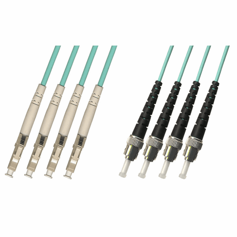 75M LC-ST Multimode Fiber Optic Cable 50/125 10 Gigabit 4 Strand (10GB)