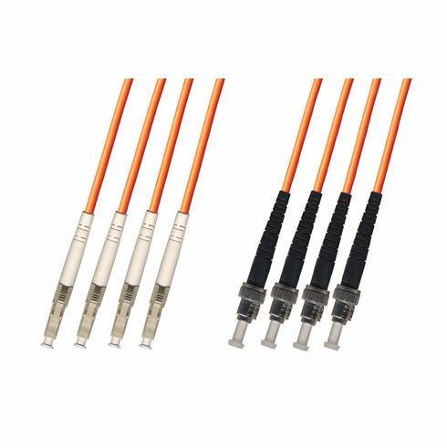 75M LC-ST Multimode Fiber Optic Cable 62.5/125 4-Strand