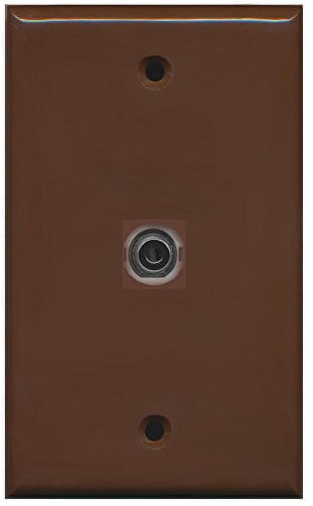 RiteAV 1 3.5mm Audio Wall Plate with Keystone Coupler Type Jack - Brown