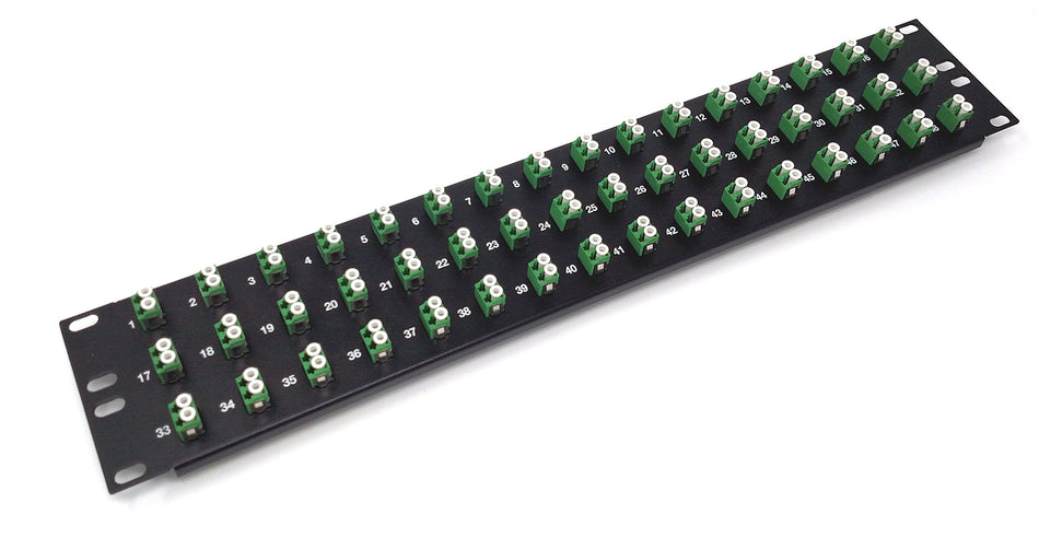 Ultra Spec Cables 48 Port LC Fiber Patch Panel APC Singlemode (Green Couplers) (Loaded 2u) 19"