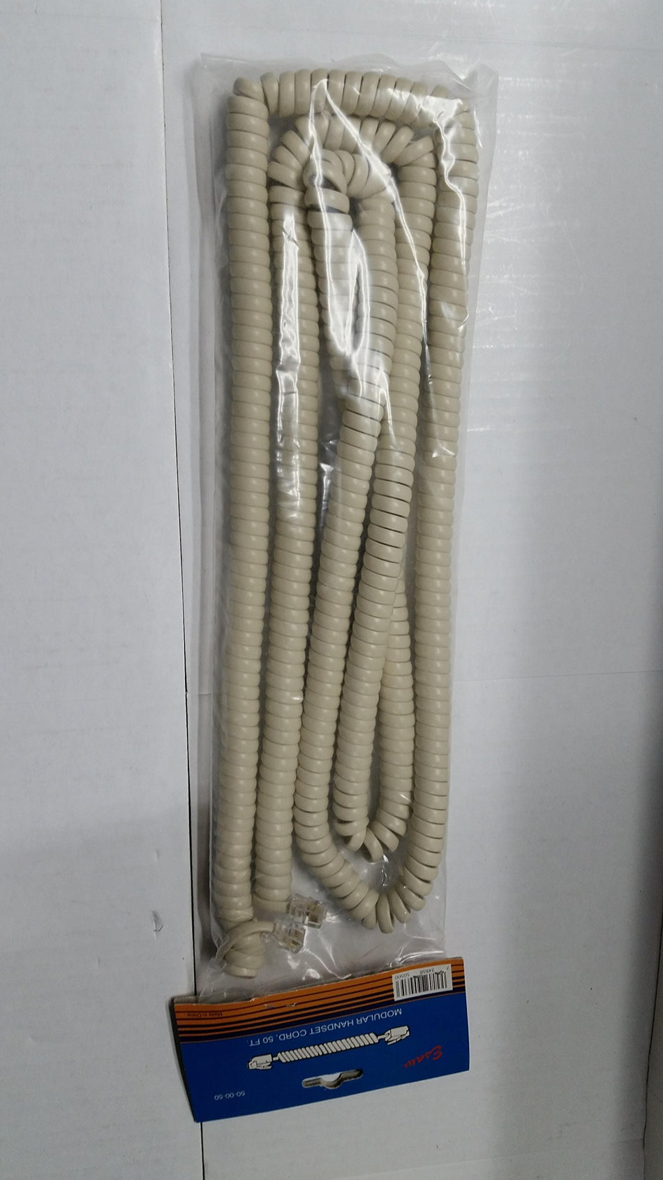 ESAW 50' Foot Modular Telephone Coiled Handset Cord Ivory Replacement