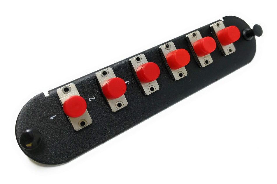 RiteAV - CCH FC/SC (6 Port Simplex w/6 Fiber Connectors) Adapter Panel (Non-LGX) Silver/Black (50/125) for Magenta OM4 Multimode 40Gb