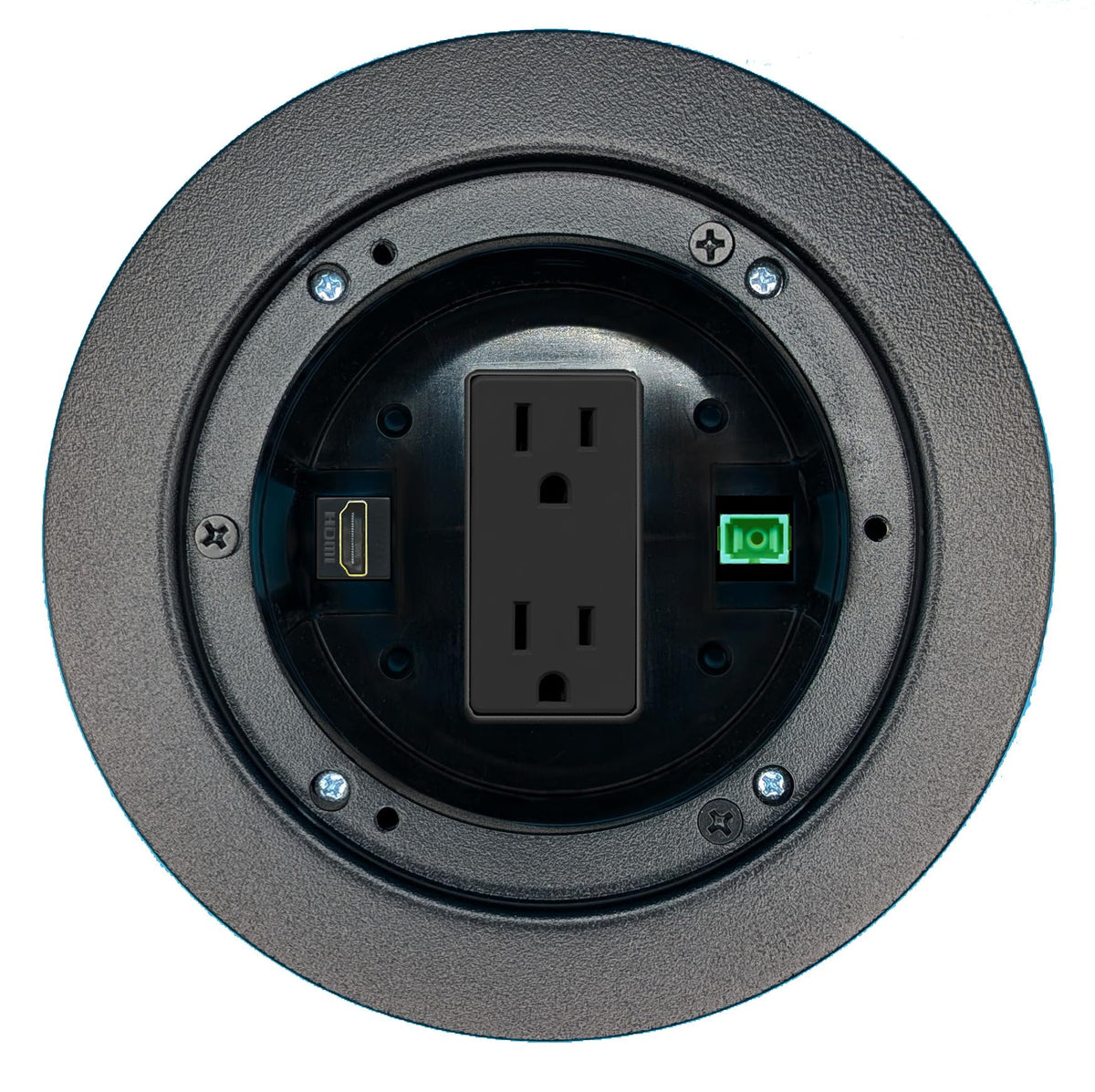 RiteAV SC-APC-SX HDMI Floor Box Wall Plate with Power Outlet [Black]