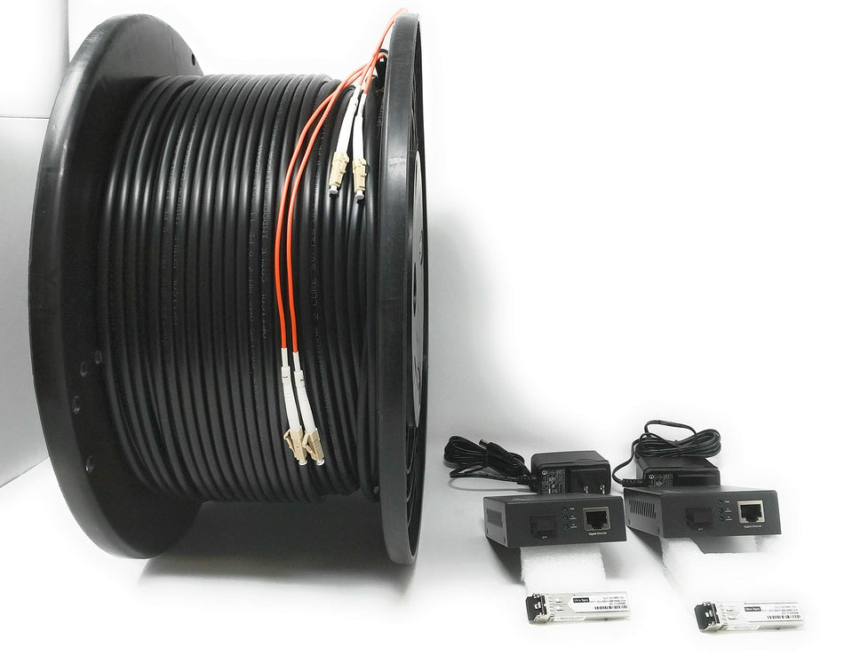 RiteAV - CAT 6/ Cat5e Extension Kit, Over 300ft (50M Outdoor Rated Fiber Cable Included)