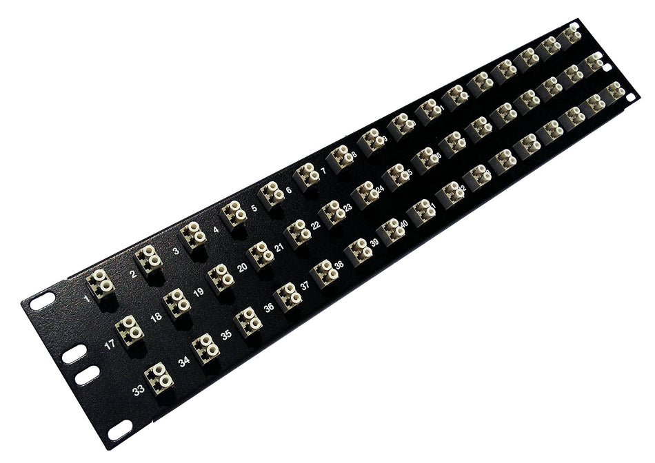 Ultra Spec Cables 48 Port LC Fiber Patch Panel Multimode (Beige Couplers) (Loaded 2u) 19"
